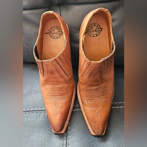 Lucchese Brown Leather Western Bootie